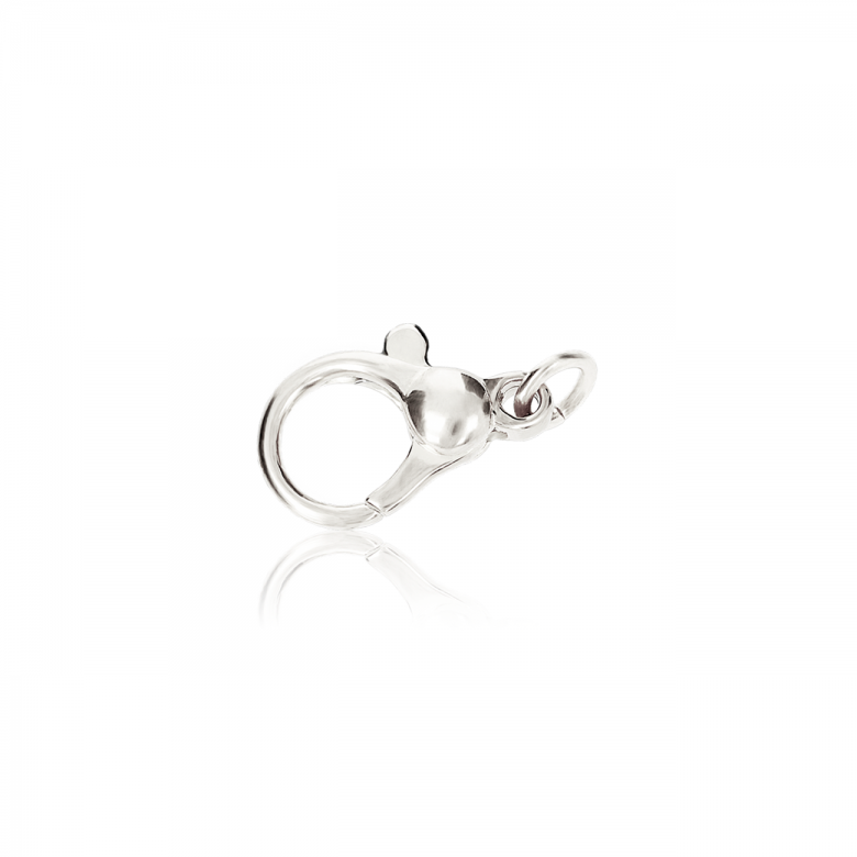 CHIUSURA MICROFUSA CON PALLINA FINALE IN ORO BIANCO 14 KT