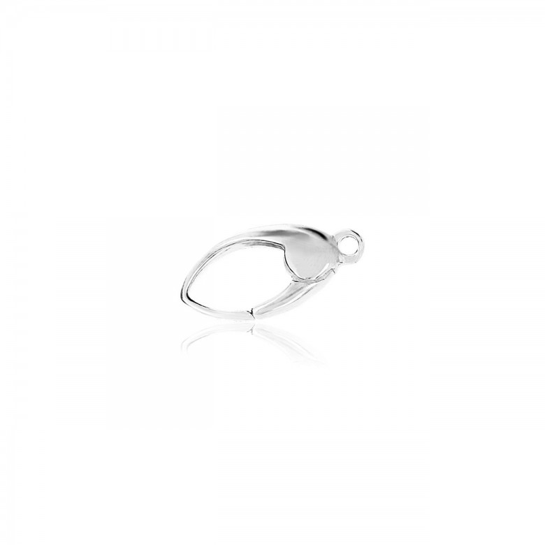 OVAL CASTED CLASP WITHOUT LEVER IN WHITE GOLD WITH RHODIUM TREATMENT 18 KT