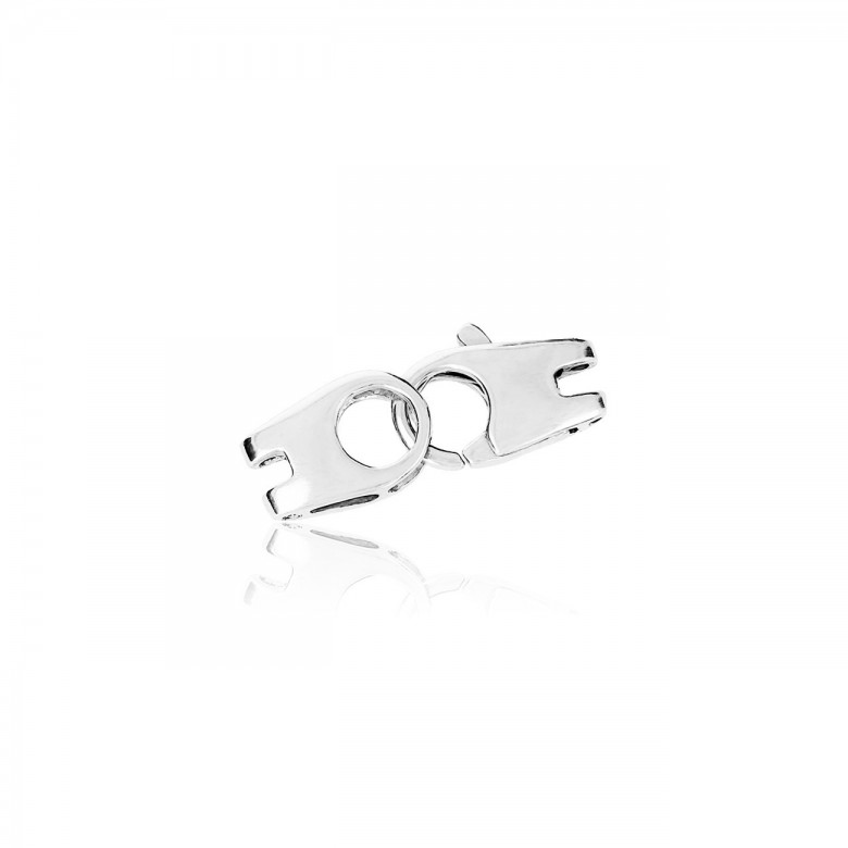 HANDCUFFS CASTED CLASP WITH FEMALE CONNECTOR IN WHITE GOLD WITH RHODIUM TREATMENT 18 KT