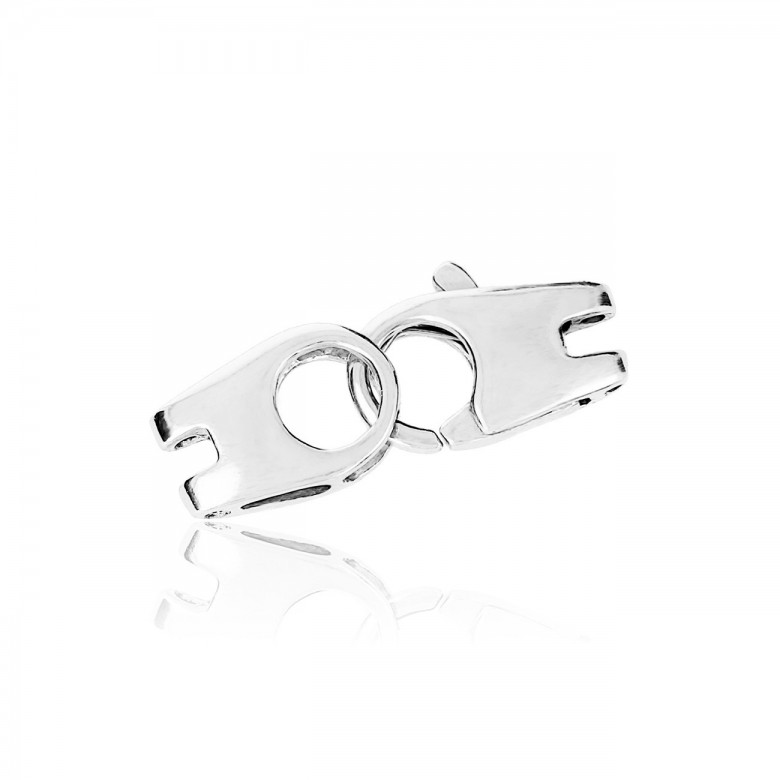 HANDCUFFS CASTED CLASP WITH FEMALE CONNECTOR IN WHITE GOLD WITH RHODIUM TREATMENT 18 KT