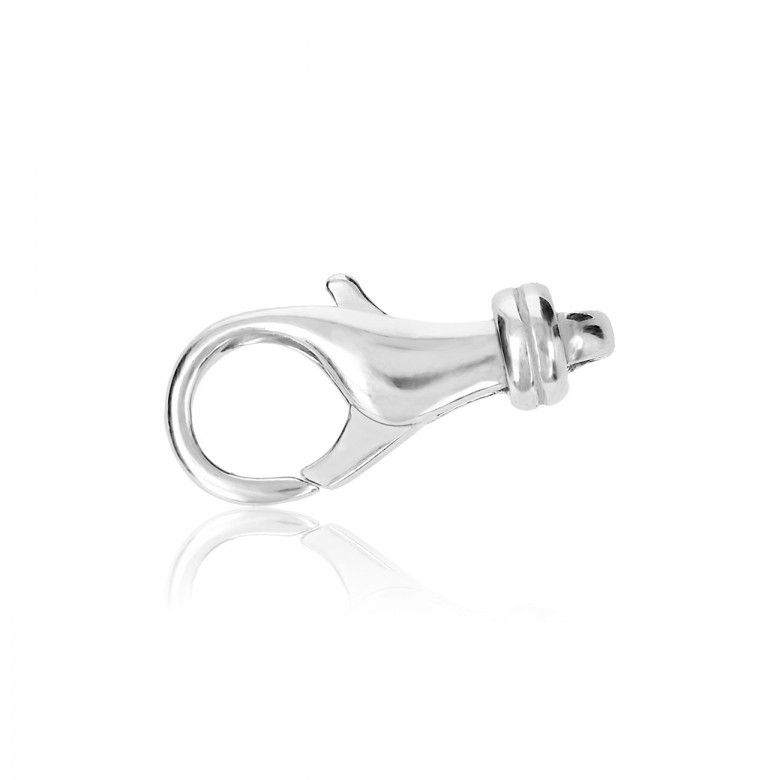 CHIUSURA MICROFUSA A PAPPAGALLO IN ORO BIANCO RODIATO 18 KT