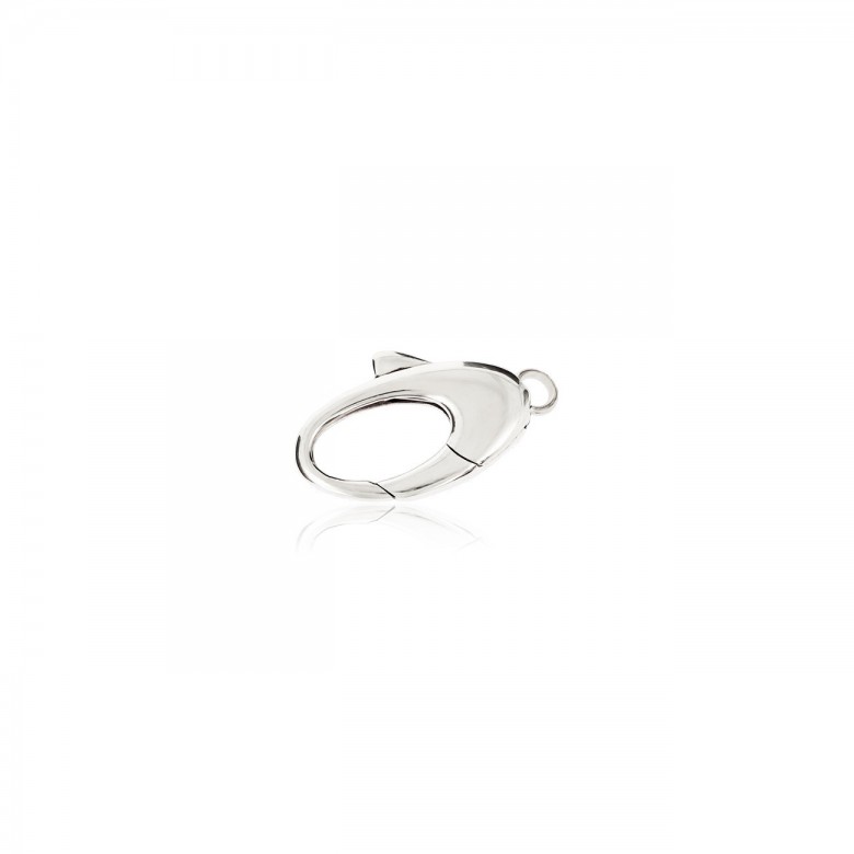 SMOOTH OVAL CASTED CLASP IN WHITE GOLD 18 KT