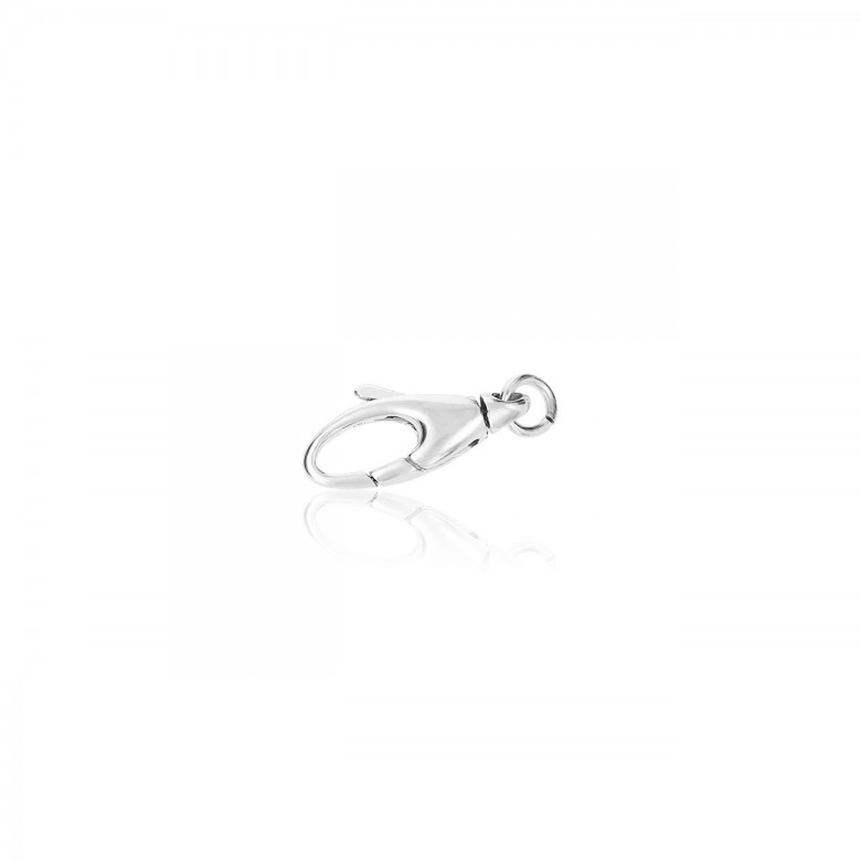 CHIUSURA MICROFUSA CON FINALE MOBILE IN ORO BIANCO RODIATO 14 KT