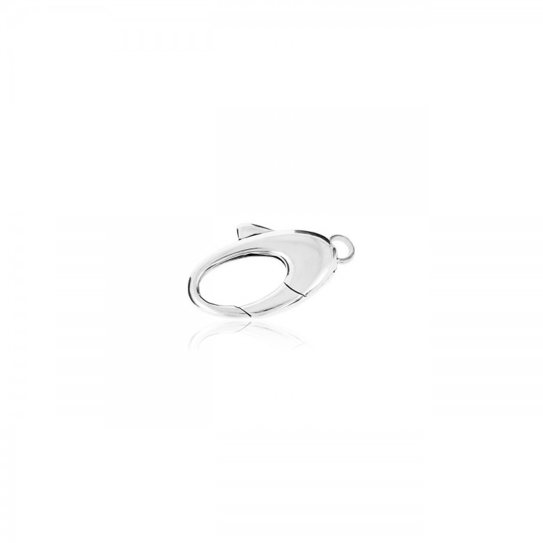 SMOOTH OVAL CASTED CLASP IN WHITE GOLD WITH RHODIUM TREATMENT 18 KT