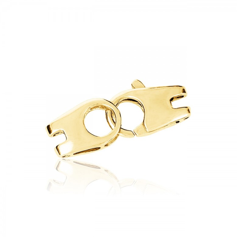 HANDCUFFS CASTED CLASP WITH FEMALE CONNECTOR IN WHITE GOLD WITH RHODIUM TREATMENT 14 KT