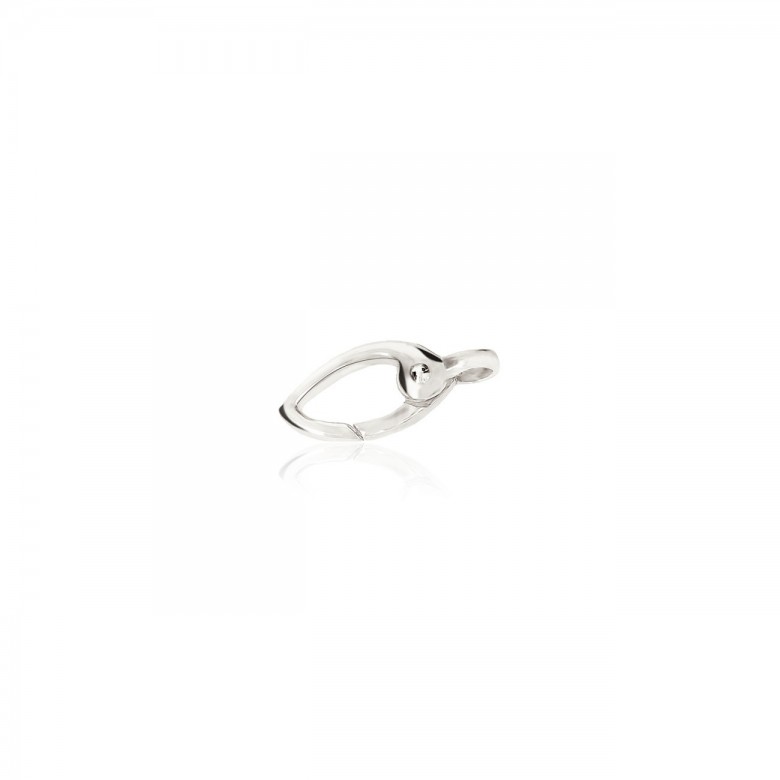 CHIUSURA MICROFUSA OVALE IN ORO BIANCO 18 KT