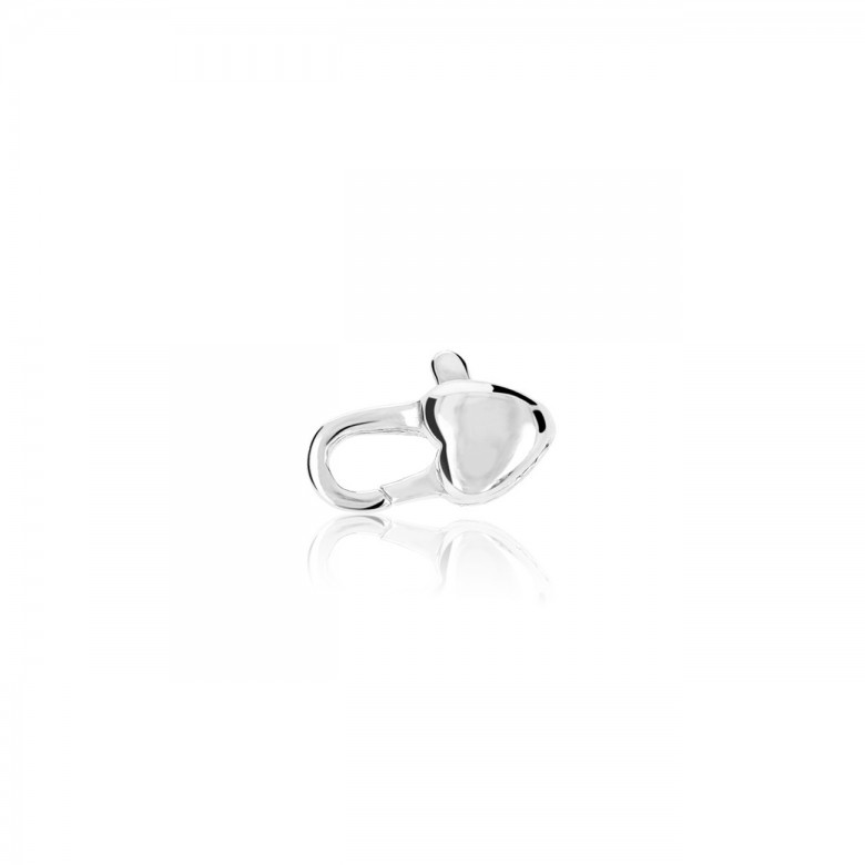 CHIUSURA MICROFUSA A CUORE IN ORO BIANCO RODIATO 18 KT