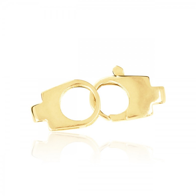 HANDCUFFS CASTED CLASP WITH MALE CONNECTOR IN YELLOW GOLD 14 KT