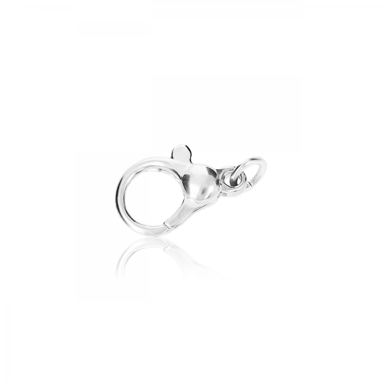 CHIUSURA MICROFUSA CON PALLINA FINALE IN ORO BIANCO RODIATO 18 KT