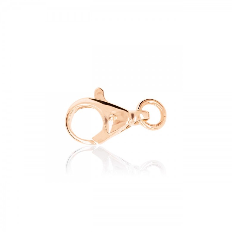CHIUSURA MICROFUSA A PAPPAGALLO CON PALLINA CENTRALE IN ORO ROSSO 18 KT