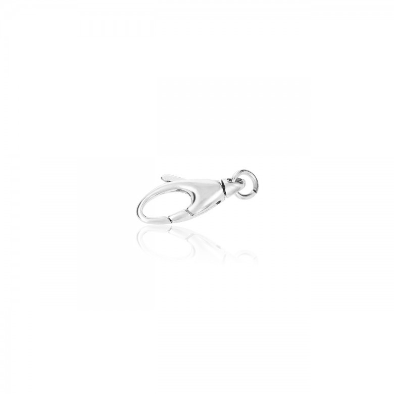 CHIUSURA MICROFUSA CON FINALE MOBILE IN ORO BIANCO RODIATO 18 KT