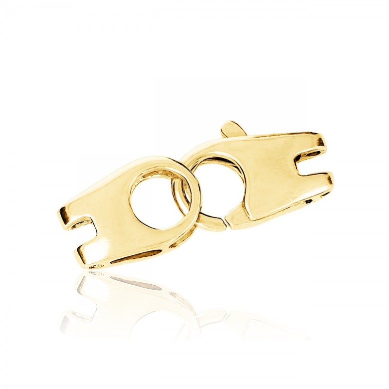 HANDCUFFS CASTED CLASP WITH FEMALE CONNECTOR IN YELLOW GOLD 14 KT