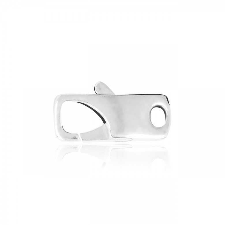 RECTANGULAR CASTED CLASP IN WHITE GOLD WITH RHODIUM TREATMENT 18 KT