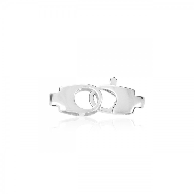 HANDCUFFS CASTED CLASP WITH MALE CONNECTOR IN WHITE GOLD WITH RHODIUM TREATMENT 18 KT