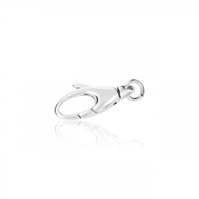 CHIUSURA MICROFUSA CON FINALE MOBILE IN ORO BIANCO RODIATO 18 KT