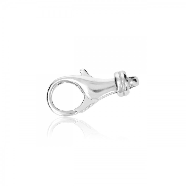 CHIUSURA MICROFUSA A PAPPAGALLO IN ORO BIANCO RODIATO 18 KT