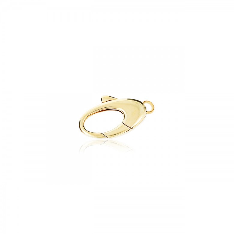 SMOOTH OVAL CASTED CLASP IN YELLOW GOLD 18 KT