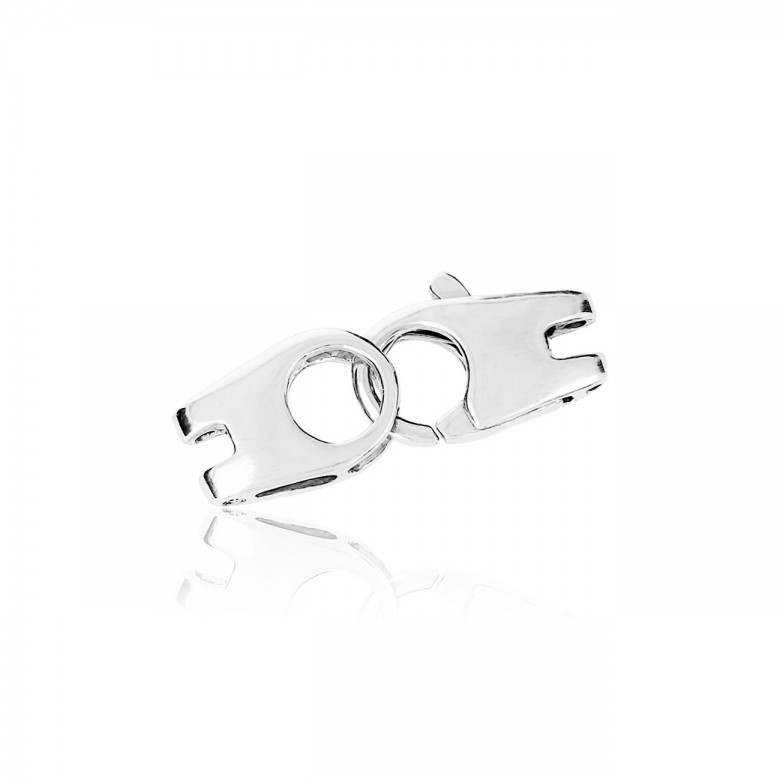 HANDCUFFS CASTED CLASP WITH FEMALE CONNECTOR IN WHITE GOLD WITH RHODIUM TREATMENT 18 KT