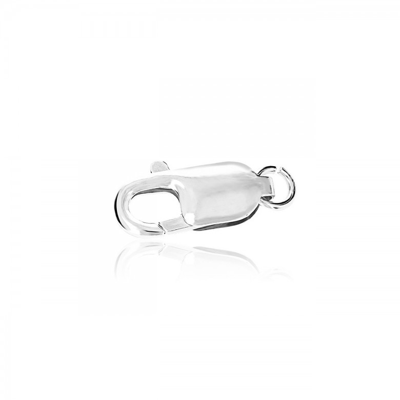 CHIUSURA ARAGOSTA STAMPATA IN ORO BIANCO RODIATO 18 KT