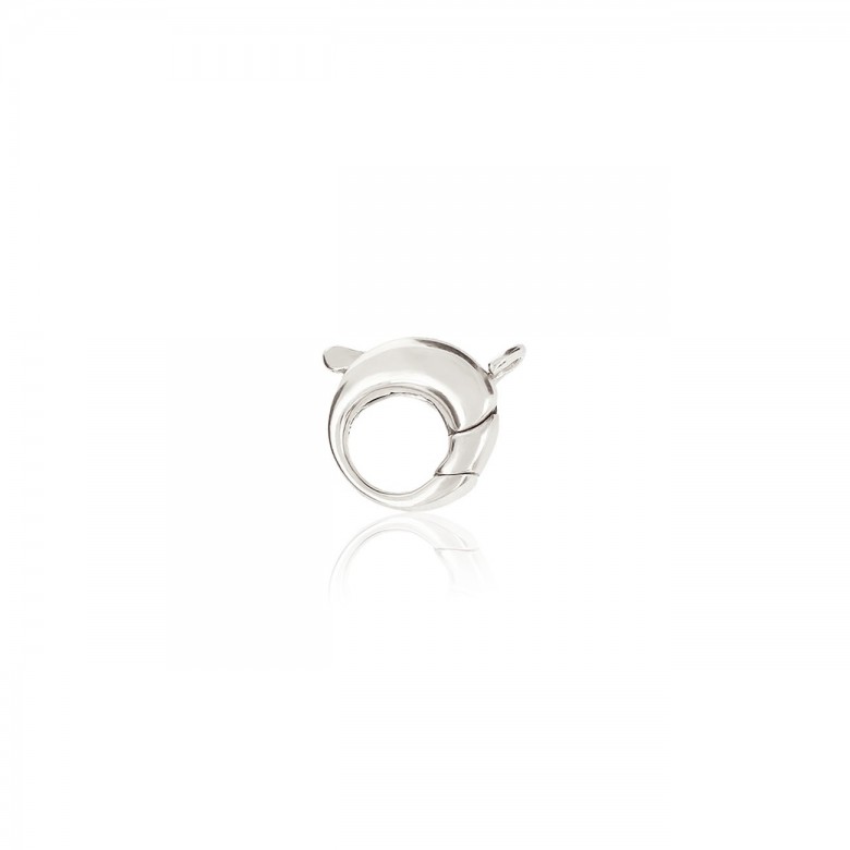 SMOOTH ROUND CASTED CLASP IN WHITE GOLD 18 KT
