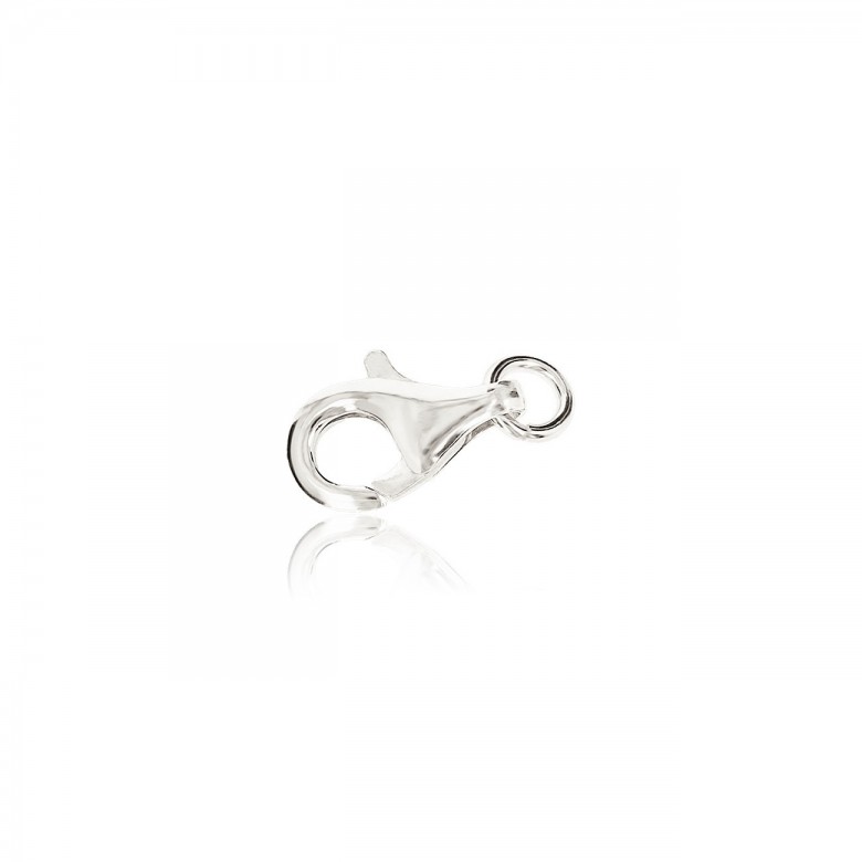 CHIUSURA PAPPAGALLO STAMPATA IN ORO BIANCO 14 KT