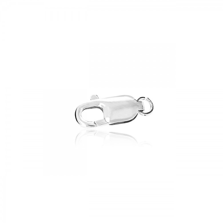 CHIUSURA ARAGOSTA STAMPATA IN ORO BIANCO RODIATO 9 KT