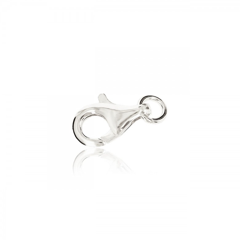 CHIUSURA PAPPAGALLO STAMPATA IN ORO BIANCO 14 KT