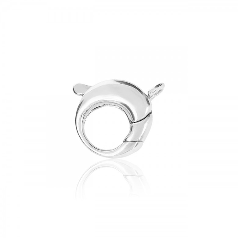 SMOOTH ROUND CASTED CLASP IN WHITE GOLD WITH RHODIUM TREATMENT 18 KT
