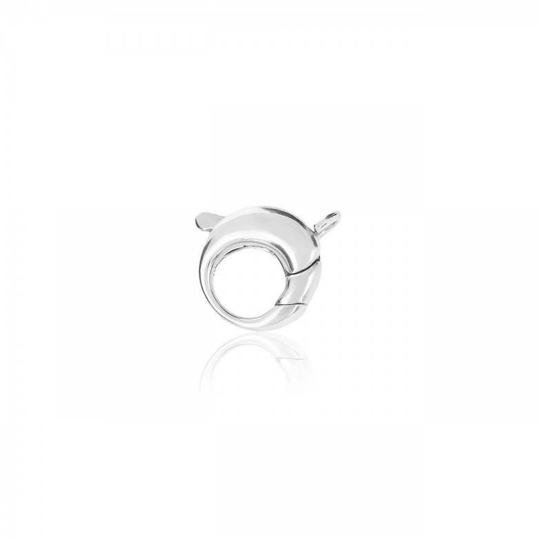 SMOOTH ROUND CASTED CLASP IN WHITE GOLD WITH RHODIUM TREATMENT 18 KT