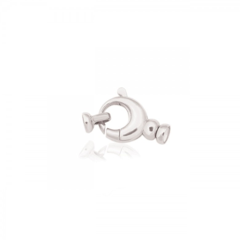 SMOOTH ROUND CASTED CLASP IN WHITE GOLD WITH RHODIUM TREATMENT 18 KT