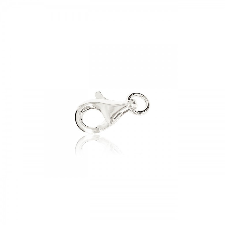 CHIUSURA PAPPAGALLO STAMPATA IN ORO BIANCO 9 KT