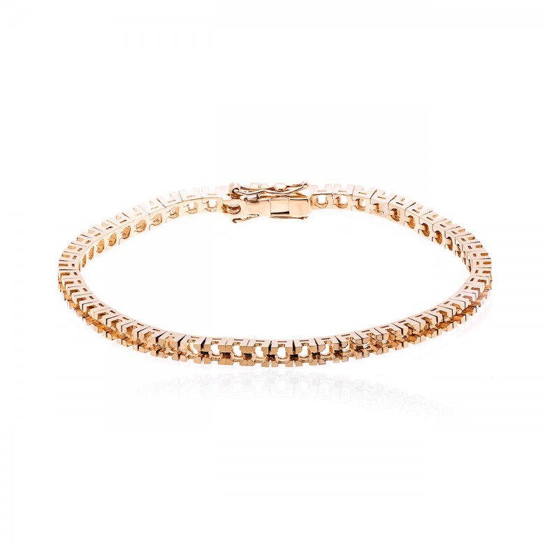 SQUARE GRIFF TENNIS BRACELET IN RED GOLD 18 KT