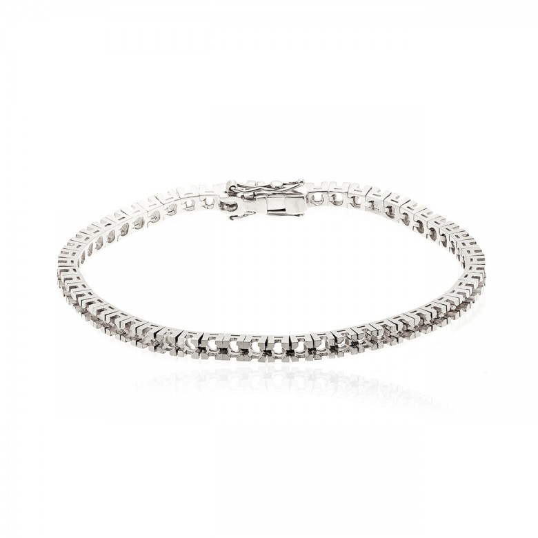 SQUARE GRIFF TENNIS BRACELET IN WHITE GOLD 18 KT