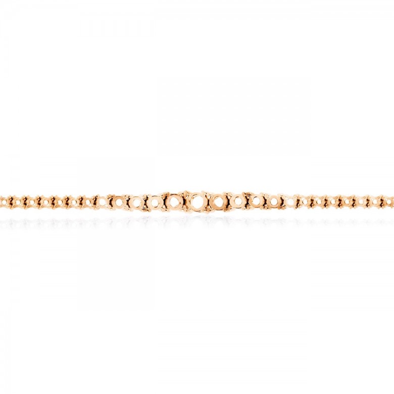 BRACCIALE TENNIS A SCALARE IN ORO ROSSO 14 KT