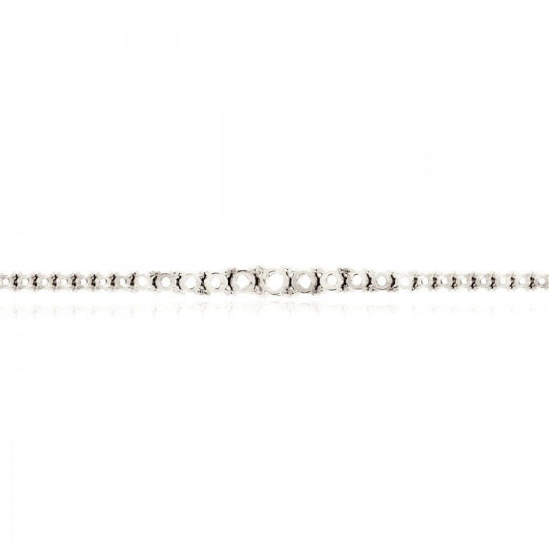 BRACCIALE TENNIS A SCALARE IN ORO BIANCO 18 KT