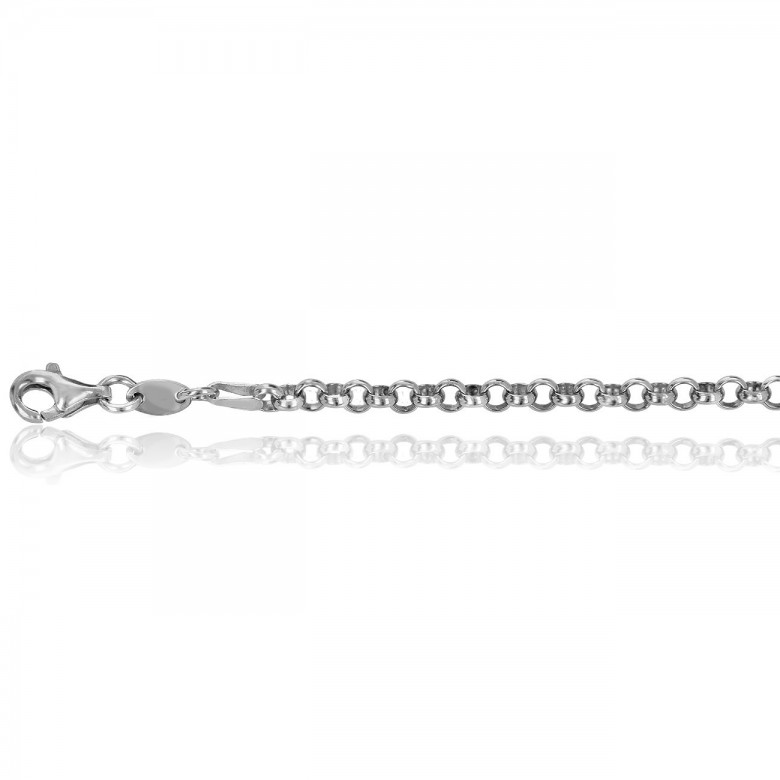 FINISHED ROLO' CHAIN IN SILVER 925 RHODIUM PLATED