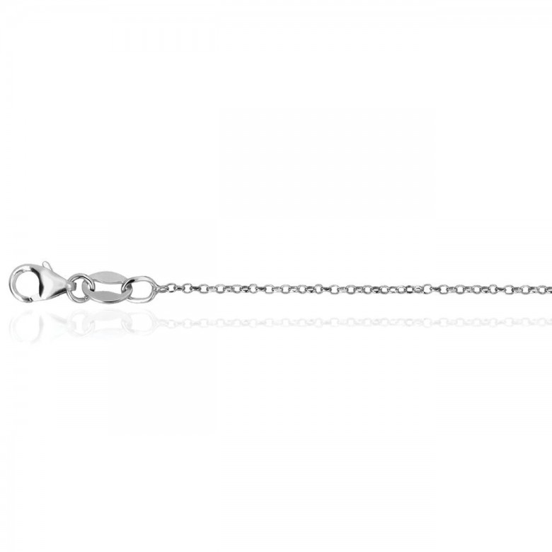 FINISHED D-CUT ROLO' CHAIN IN WHITE GOLD WITH RHODIUM TREATMENT 18 KT
