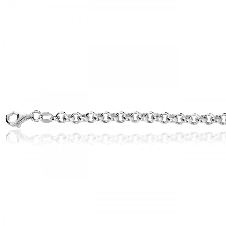 FINISHED HOLLOW ROLO' CHAIN IN WHITE GOLD WITH RHODIUM TREATMENT 18 KT