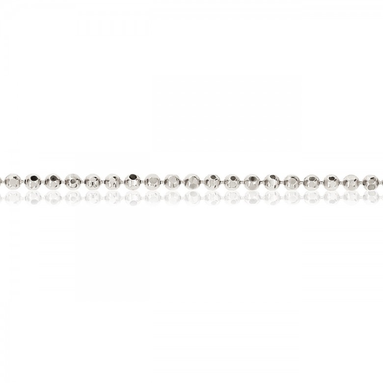 D-CUT BEAD CHAIN IN WHITE GOLD 14 KT