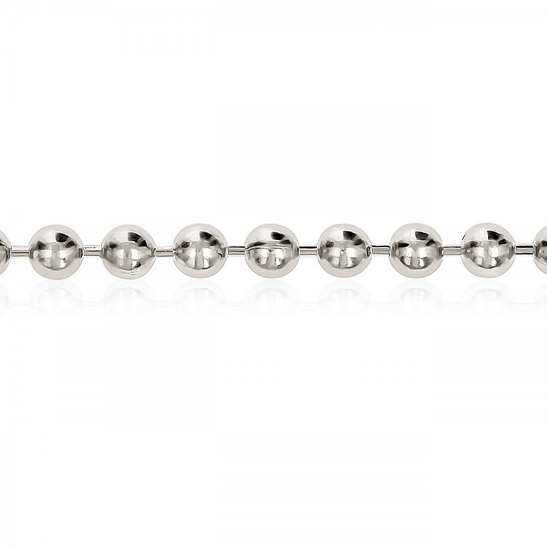 BEAD CHAIN IN WHITE GOLD 18 KT