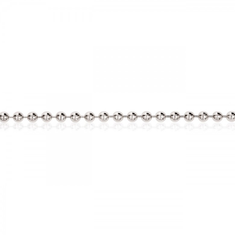 BEAD CHAIN IN WHITE GOLD 14 KT