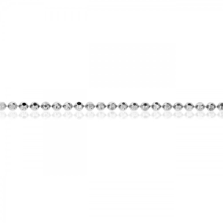 D-CUT BEAD CHAIN IN WHITE GOLD WITH RHODIUM TREATMENT 18 KT