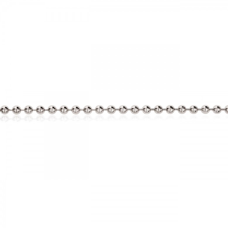 BEAD CHAIN IN WHITE GOLD 18 KT