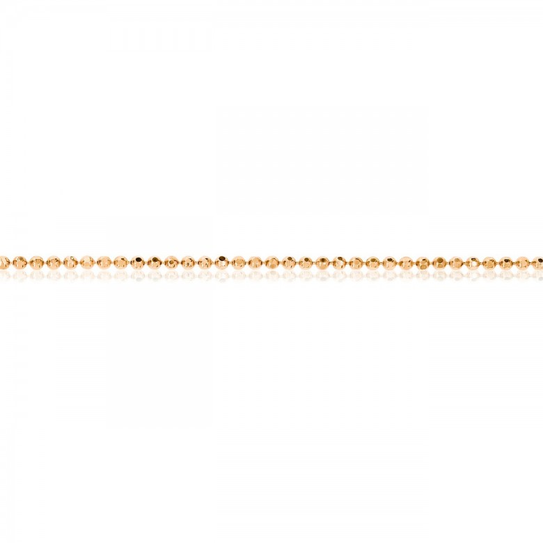 D-CUT BEAD CHAIN IN RED GOLD 18 KT