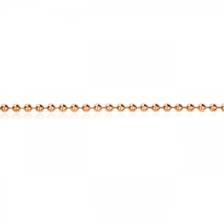 BEAD CHAIN IN RED GOLD 18 KT