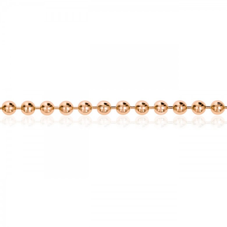 BEAD CHAIN IN RED GOLD 14 KT