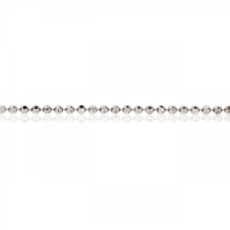 D-CUT BEAD CHAIN IN WHITE GOLD 14 KT
