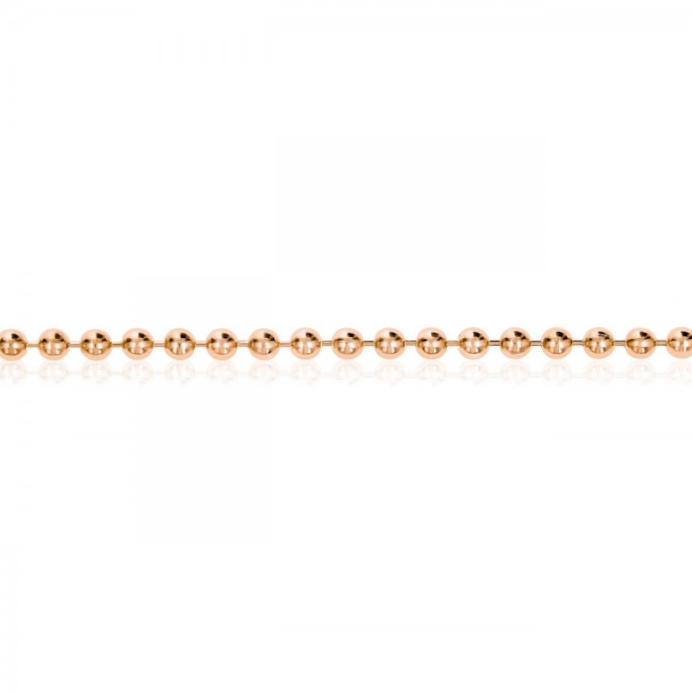 BEAD CHAIN IN RED GOLD 18 KT
