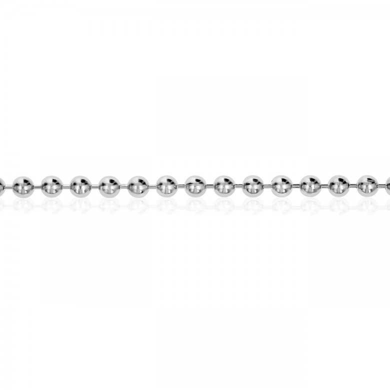 BEAD CHAIN IN WHITE GOLD WITH RHODIUM TREATMENT 18 KT