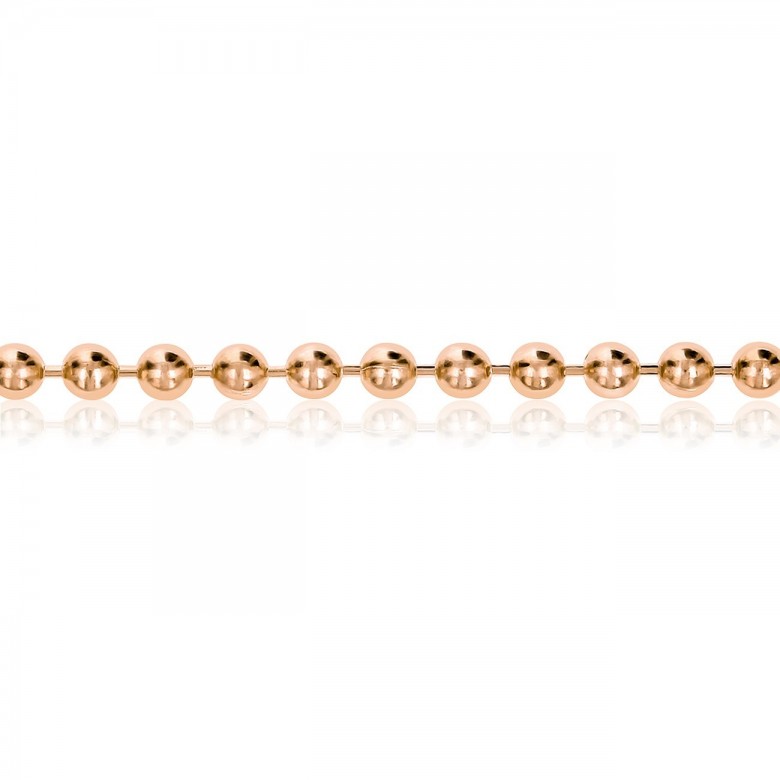 BEAD CHAIN IN RED GOLD 18 KT